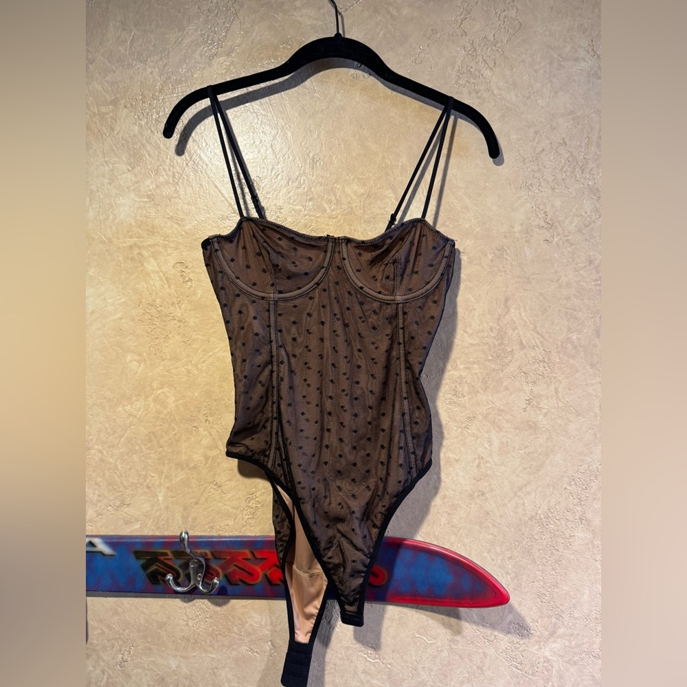 White fox corset bodysuit - S